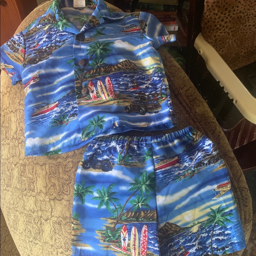 KOKO KEIKE Boys 12m Hawaiian Shirt & Short Combo